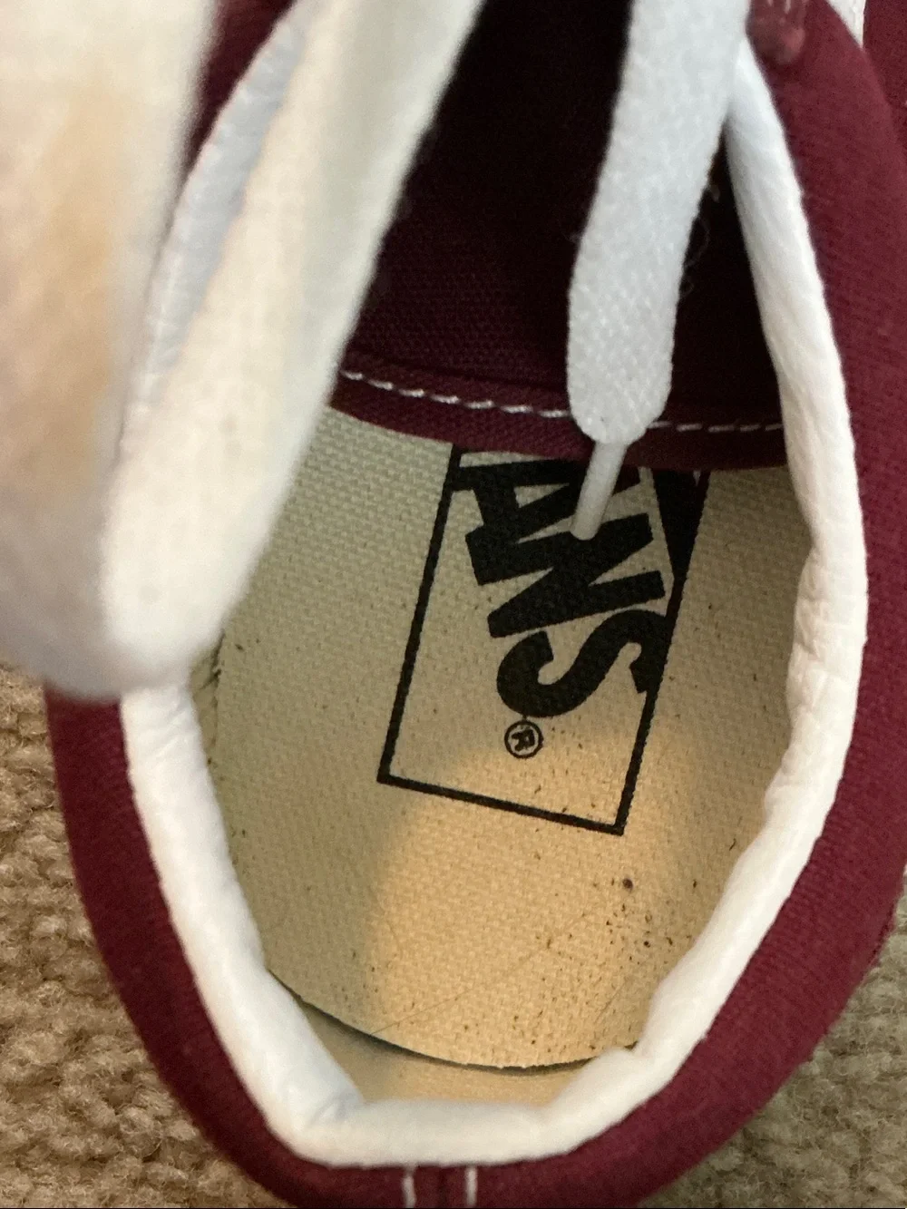 Vans Men's Sneakers Maroon and Cream